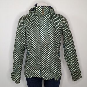 Burton Dryride blue striped hooded snowboard jacket XS